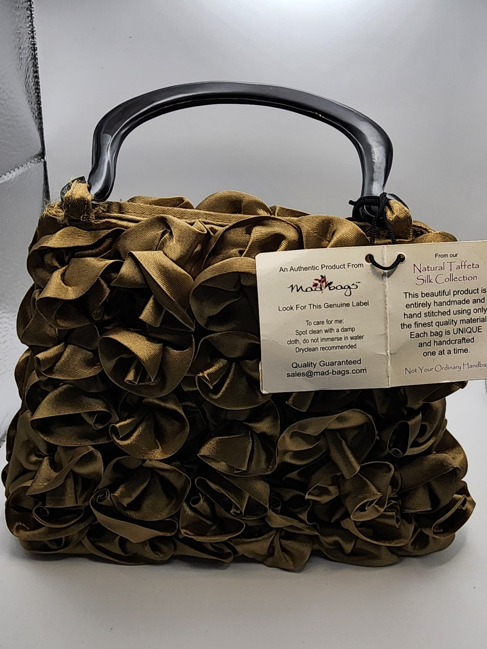 Mad Bags Bronze Rose Ribbon Satchel - Picture 2 of 4
